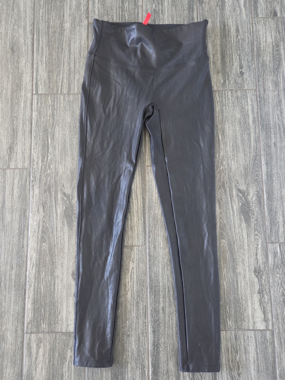 Women’s High-Waist Faux Leather Leggings - Black